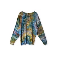 Image 1 of XL Unisex Adult Soft Long Sleeve Tee in Earthy Geode Ice Dye