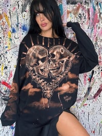 Image 3 of “LOVERS” BLEACH PAINTED LONG SLEEVE T-SHIRT XL