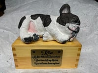 Image 9 of Custom Engraved French Bulldog Pet Urn Cremation Memorial To Your Dog's Photo