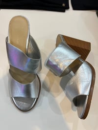 Image 1 of silver  stack sandals 