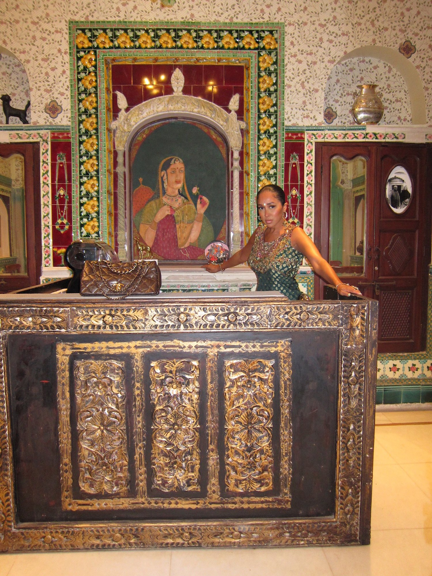 Image of TWO-TONE INDIAN FOIL PRINTED SALWAR KAMEEZ (L)