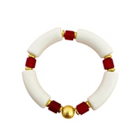 Red + White Statement Bracelet