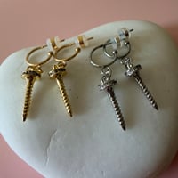 Image 7 of Gold or Stainless Screw Half Hoops