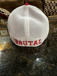 Image 1 of Red&White 81 flex fit mesh back