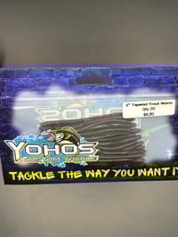 Image 2 of 3” Tapered Trout Worm “ Black Grape”