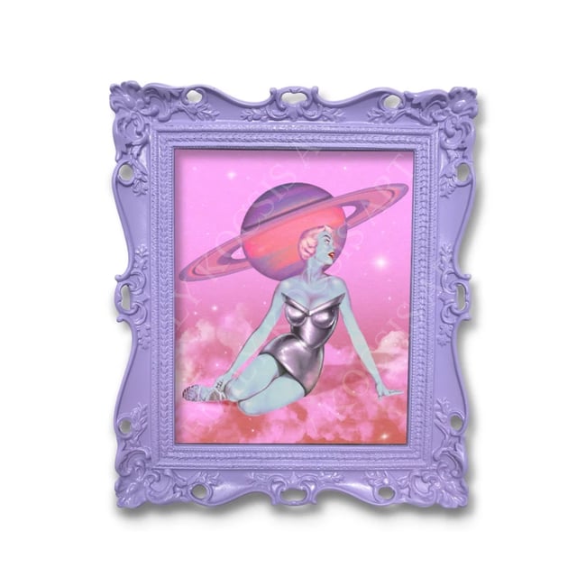 Retro Art Print // ‘Stardust’ Saturn Alien 