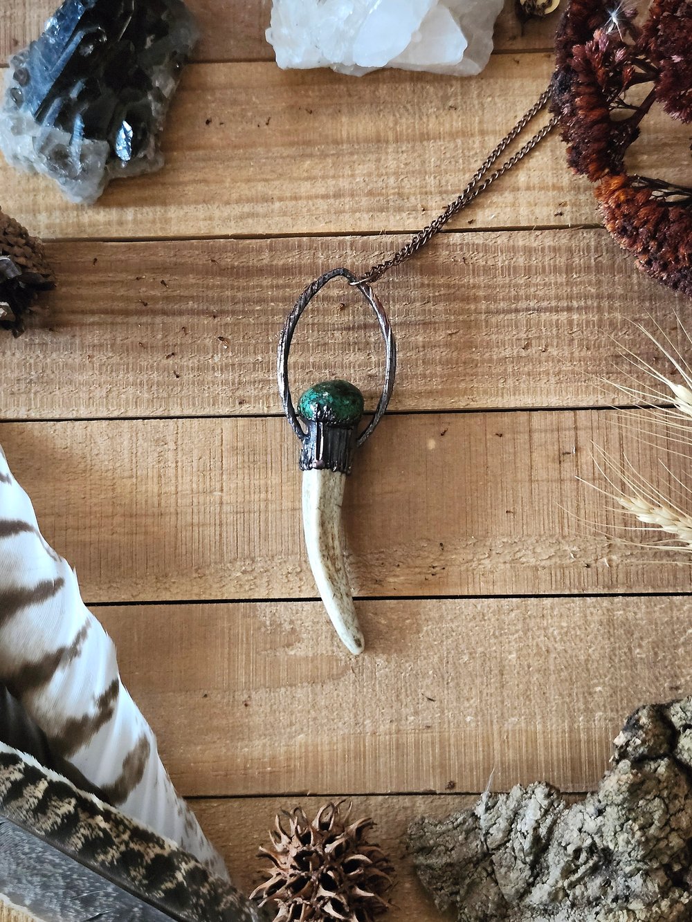 Image of African Turquoise Antler Necklace 