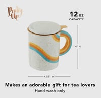 Image 4 of Everlee Speckled Ceramic Mug with Tea Infuser and Lid