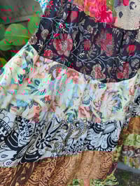 Image 8 of Patchwork trousers / Culottes- pink tassles