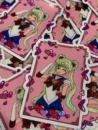 Image 4 of Moonie Heart Sticker / Partially Pixie-Dust Glitter 