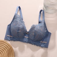 Image 1 of Autumn Winter Plus Size Lace Bras Women's Bralette Crop Top Underwear Sexy Lingerie Wide Shoulder St