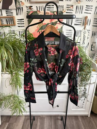 Image 1 of SHEIN sheer flower top