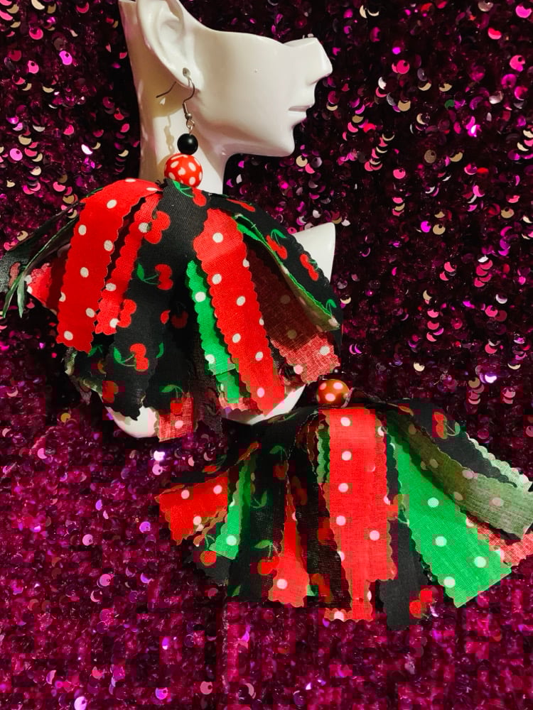 Image of Cherry Pie Tassel Earrings