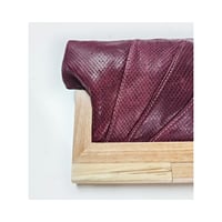 Image 3 of Maroon Snake Leather & Timber Clutch 