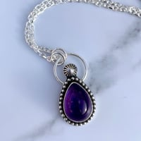 Image 1 of Handmade Sterling Silver Amethyst Pendant With Concho