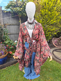 Image 5 of Pefkos co ord sarong set - red gold