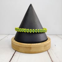 Image 3 of Green Ombre Micro Coyote Beaded Bangle Bracelet