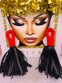 Image 3 of Yarn/Leather Earrings 