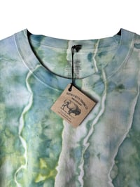 Image 9 of L Adult Combed Cotton Tee in Verdant Geode Ice Dye