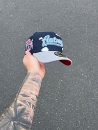 Image 1 of RED BRIM MULTI TONE PARTLY CLOUDY  ASTROS CUSTOM FITTED CAP