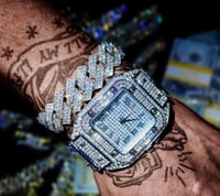 Luxury squared iced out watch 