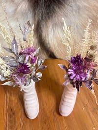 Image 7 of Mini Boot Flowers Purple ( Pairs Only )