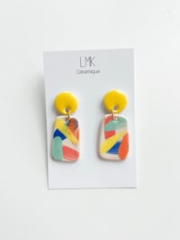 Paire de boucles d'oreilles QUARRA jaune 