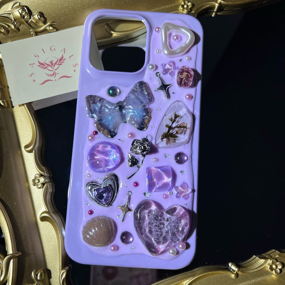 Image of Fantasy Purple Butterfly Mosaic Phone Case For All Brand 