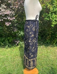 Image 3 of Handmade upcycled Sari Fabric Wrap Skirt One Size