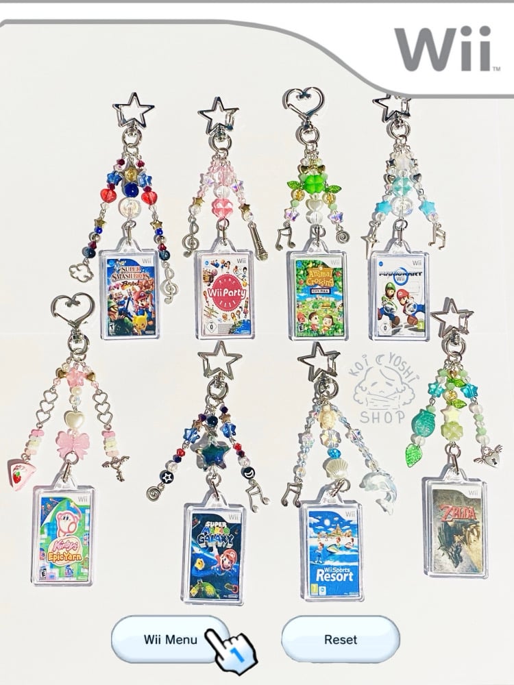 Wii Games Keychains 🤍🩵