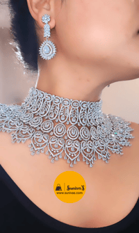 Image 3 of Kristila_AD Choker Set - Bridal Choker Set with Earrings