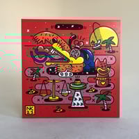 Image 1 of Cosmic Realms Red Original on Birch Ply