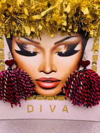 Image 1 of Heart Yarn Earrings 