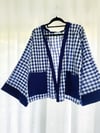 Ready Made Blue Gingham Lightweight Jacket with free post 