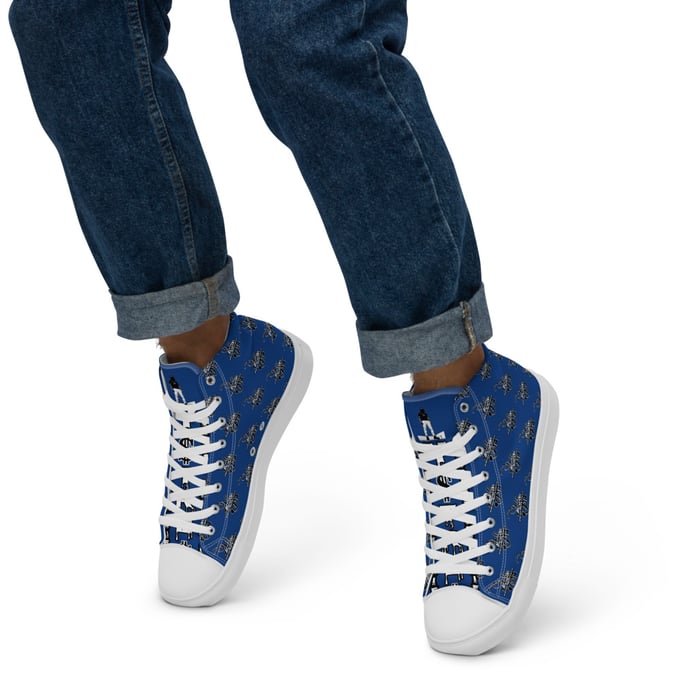 Image of Y$trezzy's 1.1s Special Edition Blue, Black and White High Top Shoes 