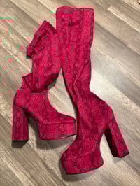 Snake print boots 
