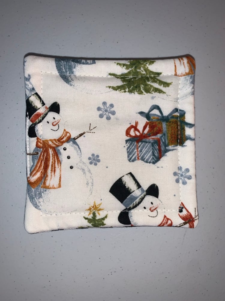 Image of Snowman & Gingham Coaster (Set of 4)☃️
