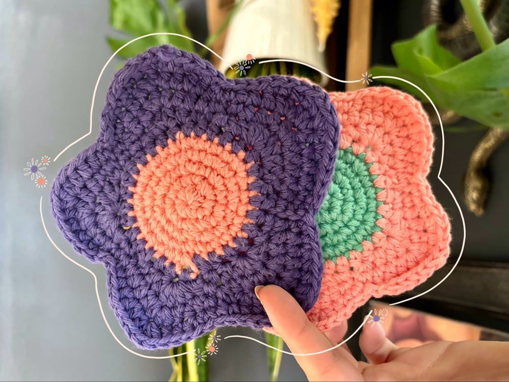 Image of Cotton Daisy Coasters - Set of 2
