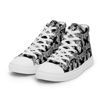 Image 11 of Antique Anatomical Heart Illustration Black/White Baroque Pattern Women’s High Top Canvas Shoes