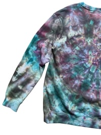 Image 9 of  M Unisex Crew Sweatshirt in Cool Muted Spiral Ice Dye