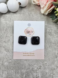 Image 2 of Black Glittered Studs