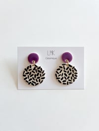 Paire de boucles d’oreilles céramique BOURRACHES MEMPH violet