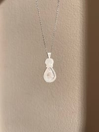 Image 3 of Fossilised Coral and Turquoise Pendant