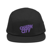 Image 2 of Embroidered Charm City Purple Five Panel Cap