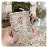 Image 1 of Reserved Listing for Silvia Pink French shabby Chic Sewing/Needle book lace samples