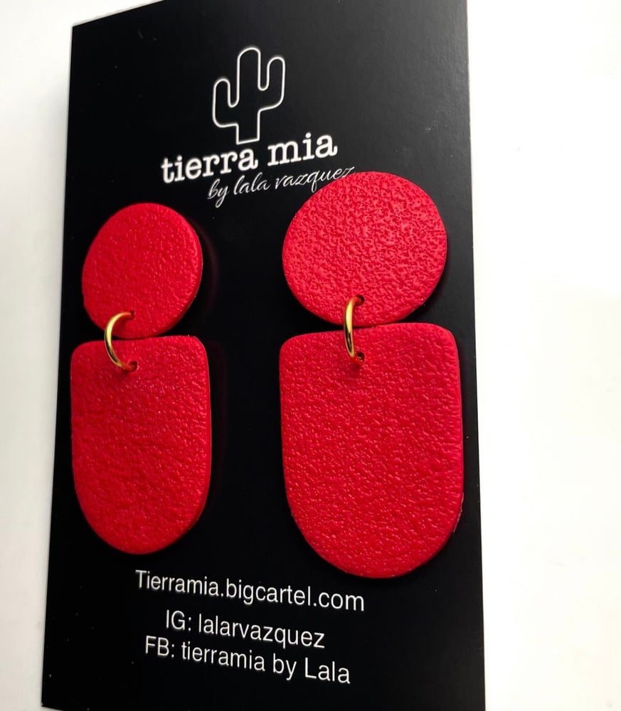 Image of Textured red dangles 