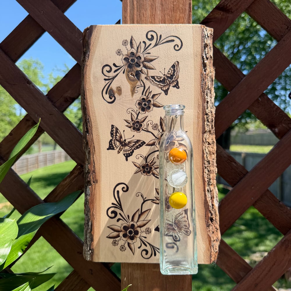 Image of traditional vine propagation station wood art 