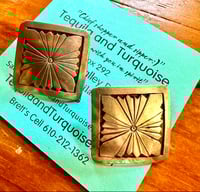 Image 1 of Sterling silver stamped post earrings 