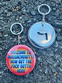 Image 2 of Massachusetts sayings bottle opener or button (1) 