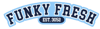 Blue Funky Fresh University Style Sticker